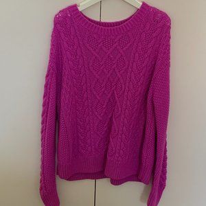 Magenta Pink Ralph Lauren Cable Knit Sweater